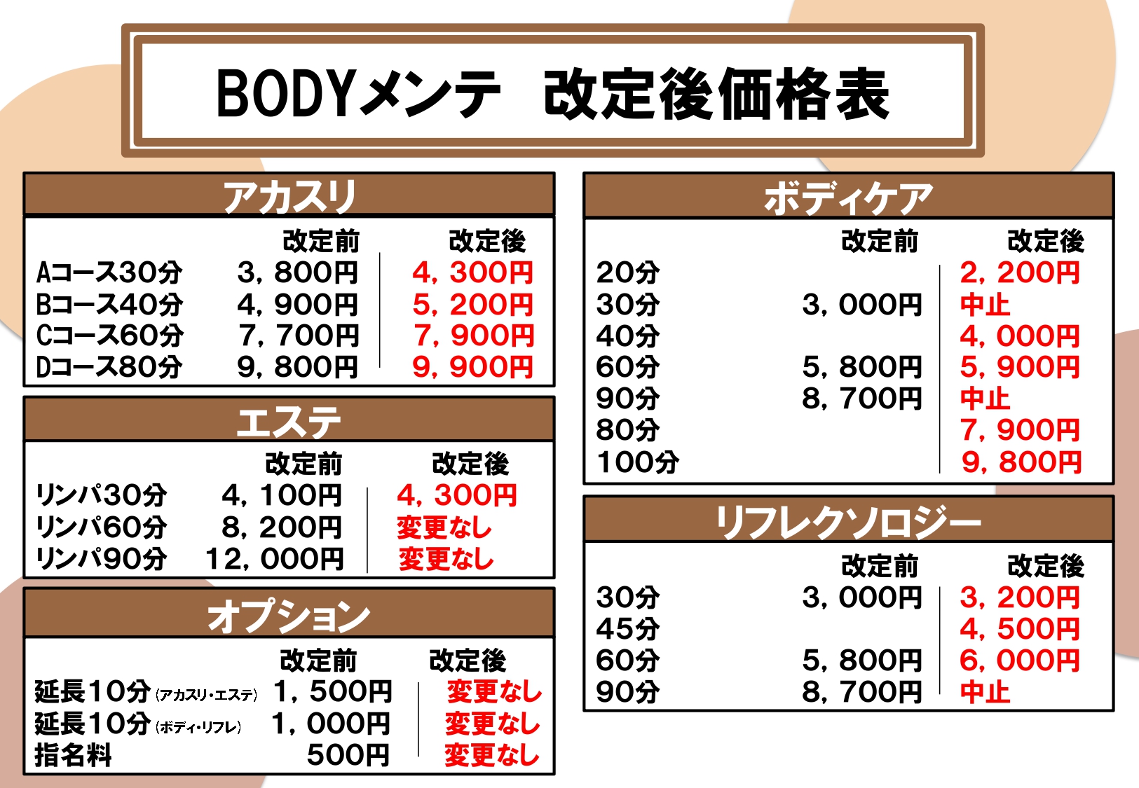 リラクゼーションコーナーからのお知らせ | 照葉スパリゾート門司店 
